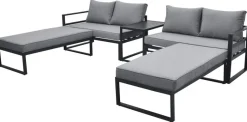 Loungeset Bilbao schwarz Stahl