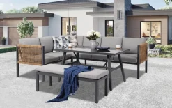 Loungeset grau Aluminium