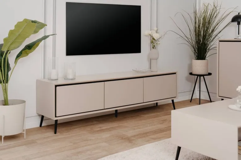 Lowboard Arona sand schwarz B/H/T: ca. 175x50x38 cm