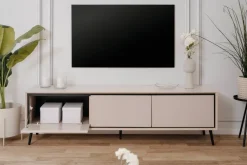 Lowboard Arona sand schwarz B/H/T: ca. 175x50x38 cm