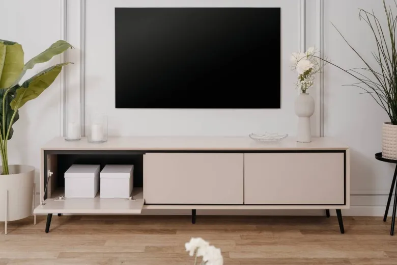 Lowboard Arona sand schwarz B/H/T: ca. 175x50x38 cm