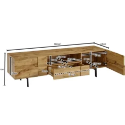 Lowboard Eiche Nachbildung B/H/T: ca. 160x46x43 cm
