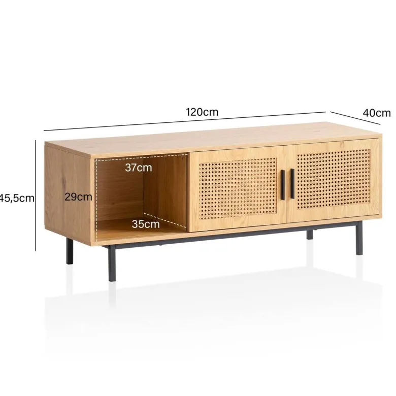 Lowboard Eiche Optik B/H/T: ca. 120x45,5x40 cm