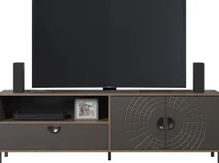 Lowboard Fusion Eiche dunkel Nachbildung bronze Optik B/H/T: ca. 183x55x40 cm
