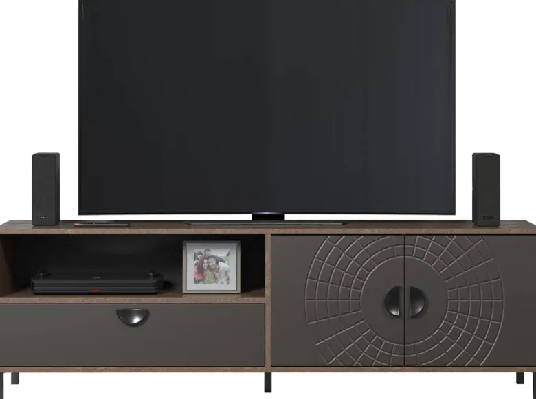 Lowboard Fusion Eiche dunkel Nachbildung bronze Optik B/H/T: ca. 183x55x40 cm