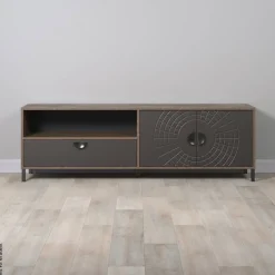 Lowboard Fusion Eiche dunkel Nachbildung bronze Optik B/H/T: ca. 183x55x40 cm