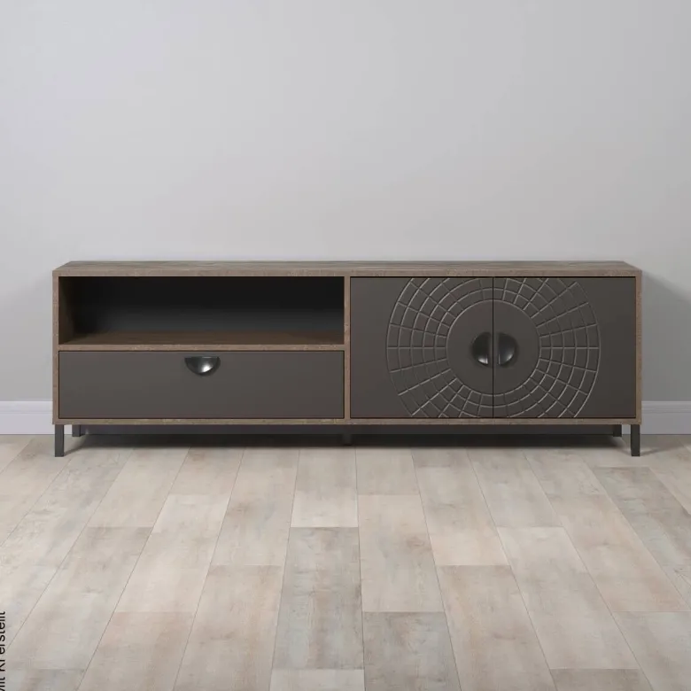Lowboard Fusion Eiche dunkel Nachbildung bronze Optik B/H/T: ca. 183x55x40 cm