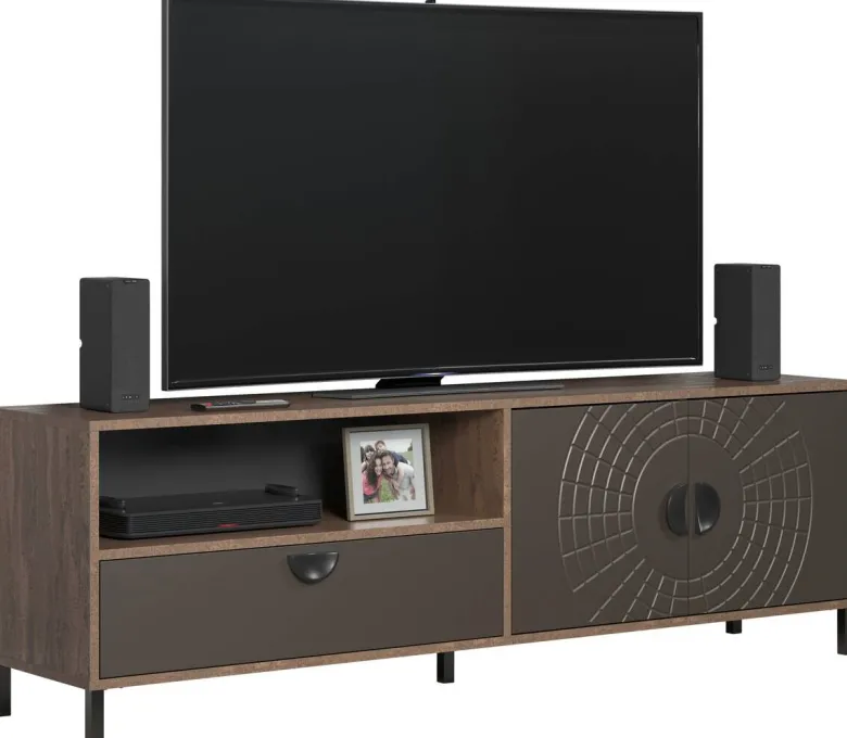 Lowboard Fusion Eiche dunkel Nachbildung bronze Optik B/H/T: ca. 183x55x40 cm