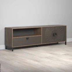 Lowboard Fusion Eiche dunkel Nachbildung bronze Optik B/H/T: ca. 183x55x40 cm