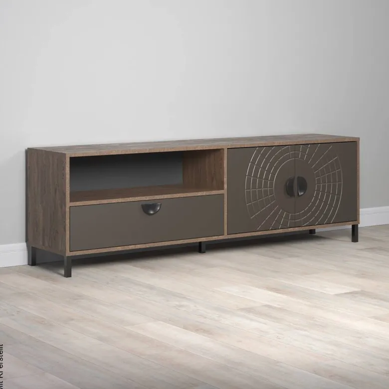 Lowboard Fusion Eiche dunkel Nachbildung bronze Optik B/H/T: ca. 183x55x40 cm