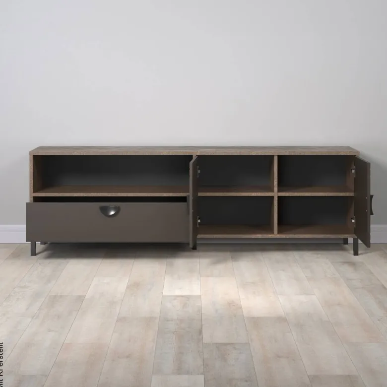 Lowboard Fusion Eiche dunkel Nachbildung bronze Optik B/H/T: ca. 183x55x40 cm