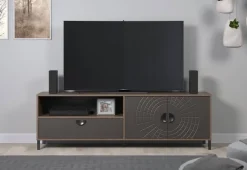 Lowboard Fusion Eiche dunkel Nachbildung bronze Optik B/H/T: ca. 183x55x40 cm