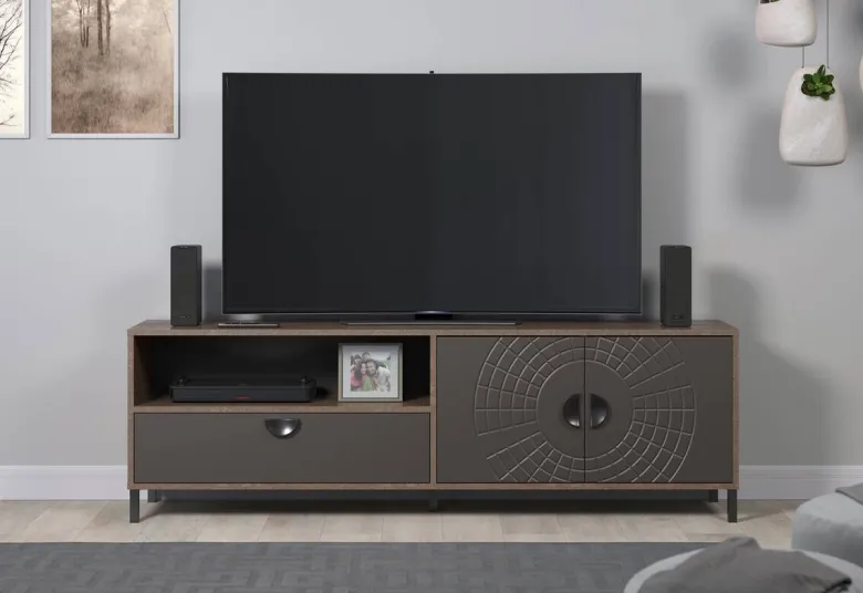 Lowboard Fusion Eiche dunkel Nachbildung bronze Optik B/H/T: ca. 183x55x40 cm