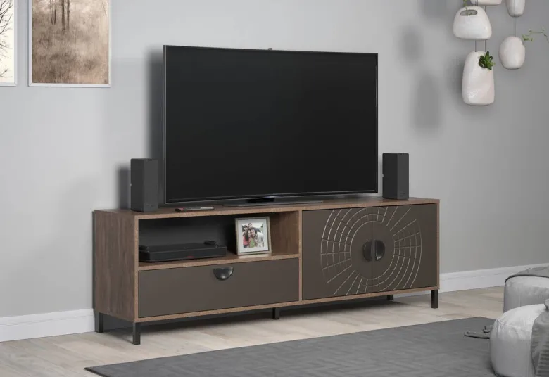 Lowboard Fusion Eiche dunkel Nachbildung bronze Optik B/H/T: ca. 183x55x40 cm