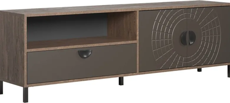 Lowboard Fusion Eiche dunkel Nachbildung bronze Optik B/H/T: ca. 183x55x40 cm