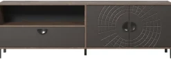 Lowboard Fusion Eiche dunkel Nachbildung bronze Optik B/H/T: ca. 183x55x40 cm