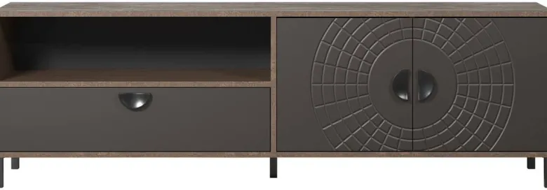 Lowboard Fusion Eiche dunkel Nachbildung bronze Optik B/H/T: ca. 183x55x40 cm