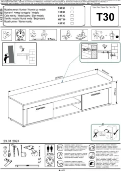 Lowboard Jam Eiche Wotan Nachbildung B/H/T: ca. 160x37x40 cm