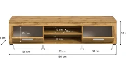 Lowboard Jam Eiche Wotan Nachbildung B/H/T: ca. 160x37x40 cm