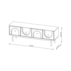 Lowboard MAZOMA Eiche Kaschmirgrau Nachbildung gold Optik B/H/T: ca. 154x53,5x39 cm