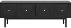 Lowboard MAZOMA schwarz gold Optik B/H/T: ca. 154x53,5x39 cm