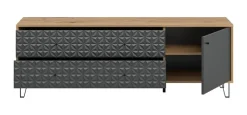 Lowboard PRISMA Artisan Oak Nachbildung anthrazit matt B/H/T: ca. 164x56x40 cm