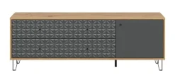 Lowboard PRISMA Artisan Oak Nachbildung anthrazit matt B/H/T: ca. 164x56x40 cm