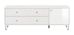 Lowboard PRISMA weiß weiß Hochglanz B/H/T: ca. 164x56x40 cm