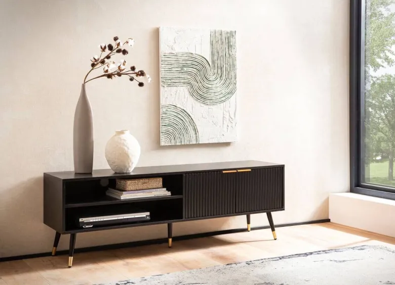 Lowboard schwarz B/H/T: ca. 150x51x39 cm