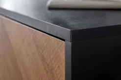 Lowboard schwarz Eiche dunkel Nachbildung schwarz pulverbeschichtet B/H/T: ca. 163x45x40 cm