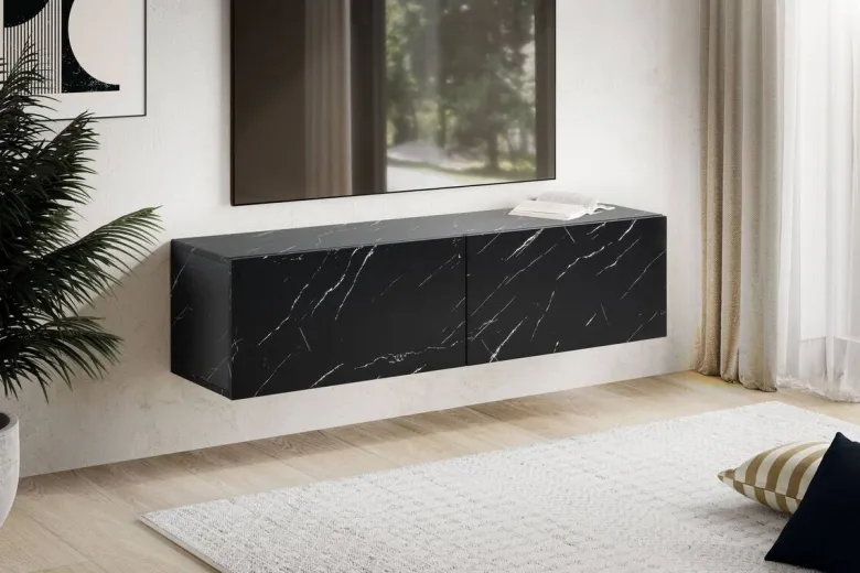 Lowboard schwarz Marmor Optik B/H/T: ca. 120x30x30 cm