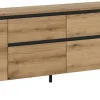 Lowboard Tomasa Evoke Oak Nachbildung schwarz B/H/T: ca. 188x65x36 cm