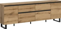 Lowboard Tomasa Evoke Oak Nachbildung schwarz B/H/T: ca. 188x65x36 cm