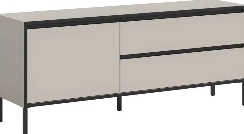 Lowboard Tron Kaschmirgrau Nachbildung schwarz B/H/T: ca. 150x62x38 cm