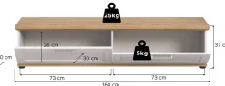 Lowboard VERONA Lärche Nachbildung Eiche Nachbildung B/H/T: ca. 164x37x40 cm