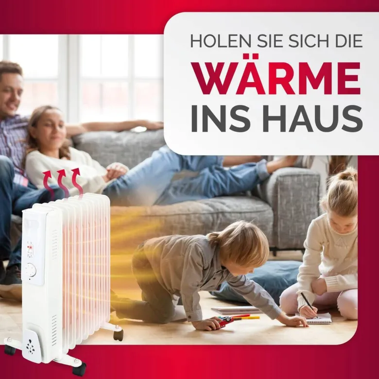 Ölradiator weiß Metall B/H/T: ca. 40x55x23,5 cm ca. 2000 W