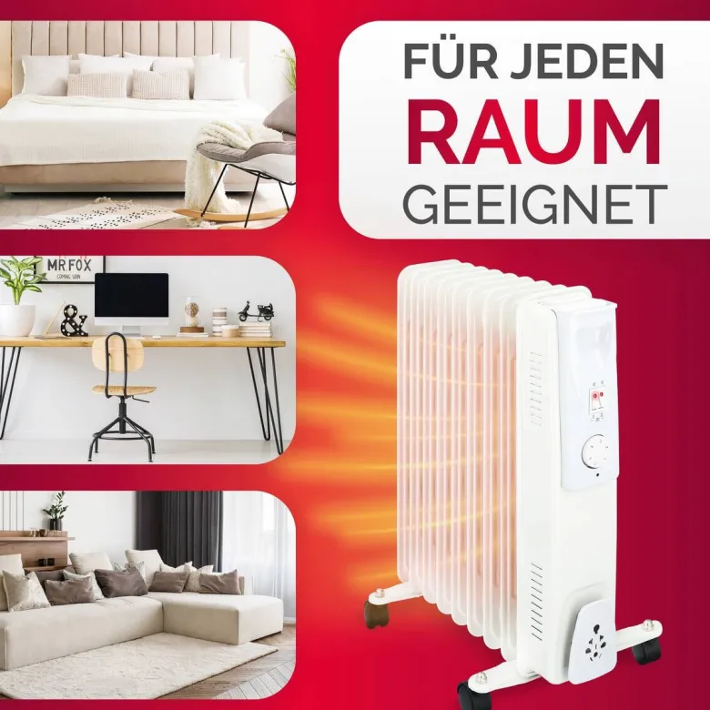 Ölradiator weiß Metall B/H/T: ca. 40x55x23,5 cm ca. 2000 W