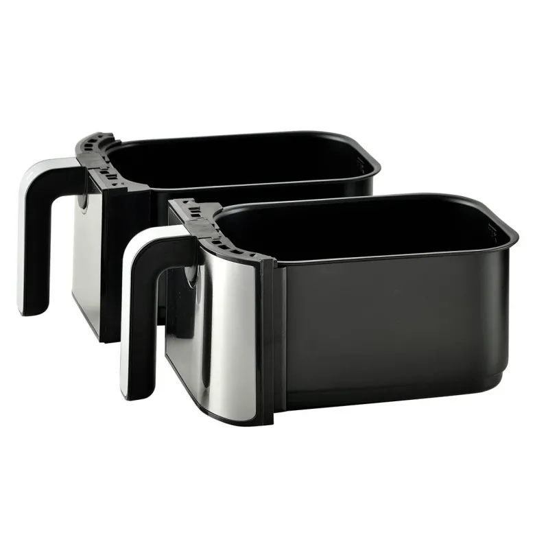 MASTERPRO Heißluftfritteuse Doppelbehälter BGMP-9178-BK silber Metall B/H/T: ca. 45x35,5x38 cm ca. 9 l