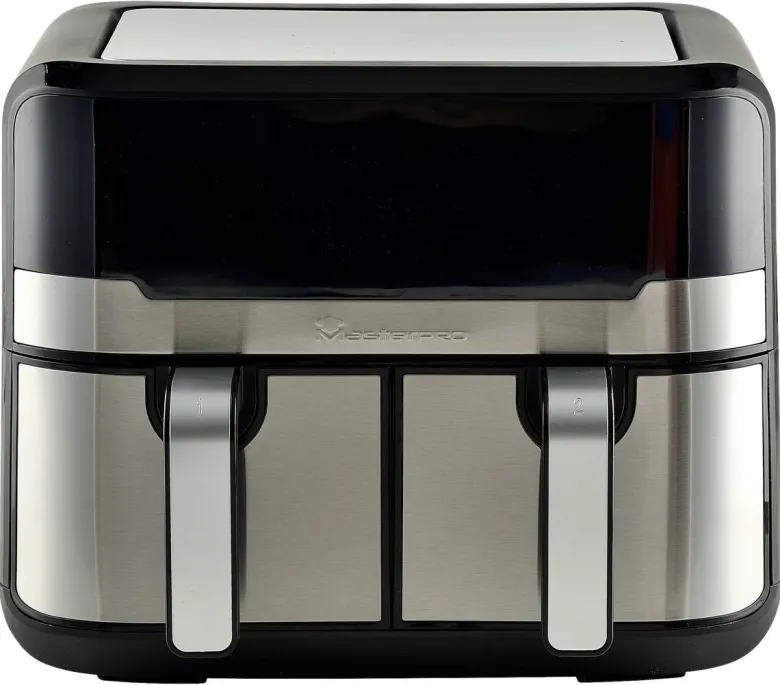 MASTERPRO Heißluftfritteuse Doppelbehälter BGMP-9178-BK silber Metall B/H/T: ca. 45x35,5x38 cm ca. 9 l