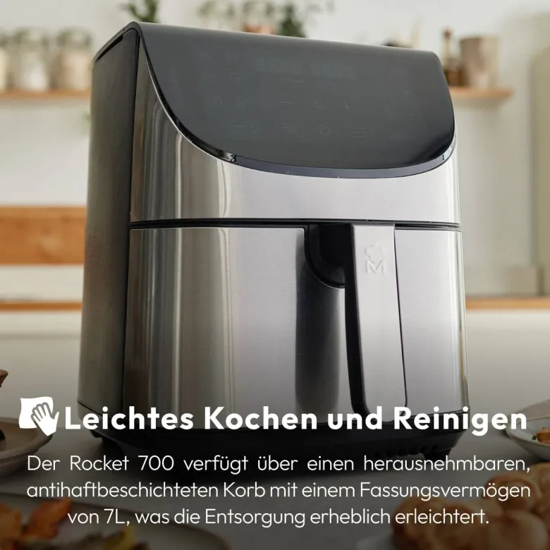 MASTERPRO Heißluftfritteuse BGMP-9309 Rocket silber Kunststoff B/H/T: ca. 42x78x39,5 cm ca. 7,5 l