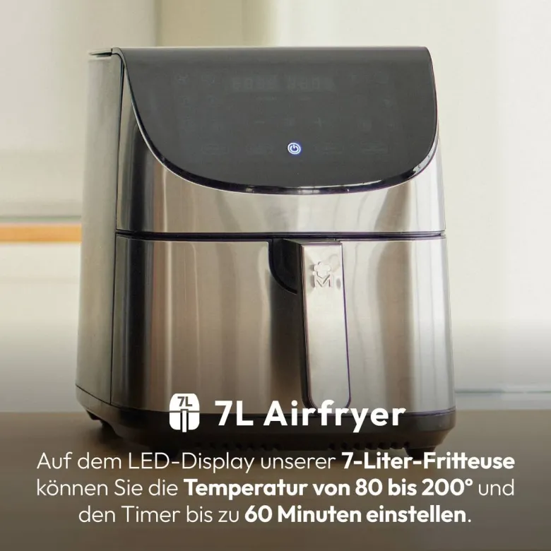 MASTERPRO Heißluftfritteuse BGMP-9309 Rocket silber Kunststoff B/H/T: ca. 42x78x39,5 cm ca. 7,5 l