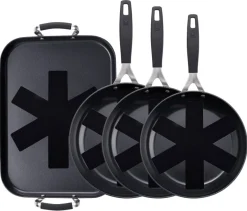 MASTERPRO Pfannenset SMART schwarz Aluminium 4 tlg.