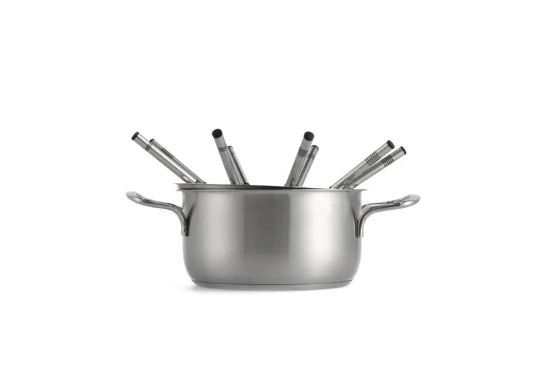 Mauviel 1830 Fondue Set silber Metall B/H/L: ca. 27x20x27 cm