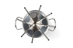 Mauviel 1830 Fondue Set silber Metall B/H/L: ca. 27x20x27 cm