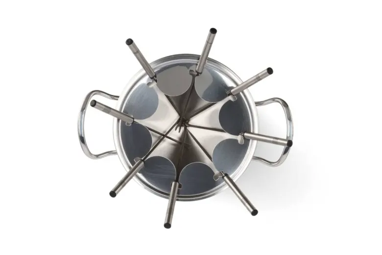 Mauviel 1830 Fondue Set silber Metall B/H/L: ca. 27x20x27 cm