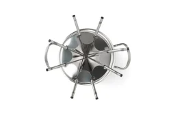 Mauviel 1830 Fondue Set silber Metall B/H/L: ca. 27x20x27 cm
