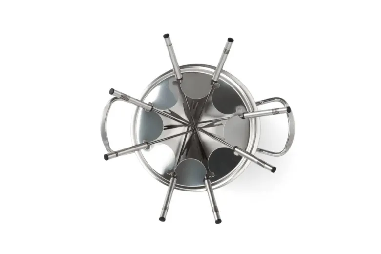 Mauviel 1830 Fondue Set silber Metall B/H/L: ca. 27x20x27 cm