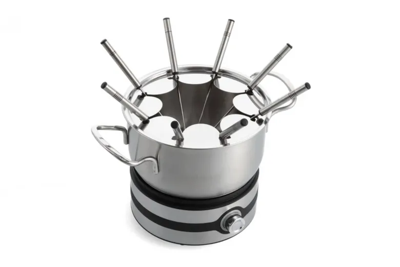 Mauviel 1830 Fondue Set silber Metall B/H/L: ca. 27x20x27 cm