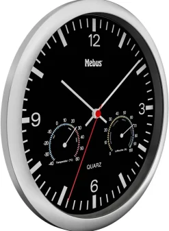 Mebus Wanduhr schwarz D: ca. 25 cm