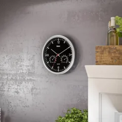 Mebus Wanduhr schwarz D: ca. 25 cm